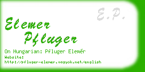 elemer pfluger business card